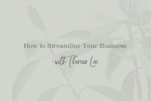 SS 01 How To Streamline your Business - www.Theresaloe.com