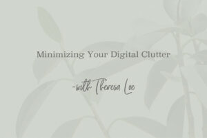 SS 106 Minimizing Your Digital Clutter - www.TheresaLoe.com